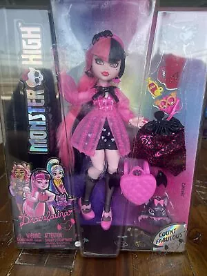 Monster High Draculaura Fashion Doll With Pink/Black Hair Accessories & Pet Bat • $14.99