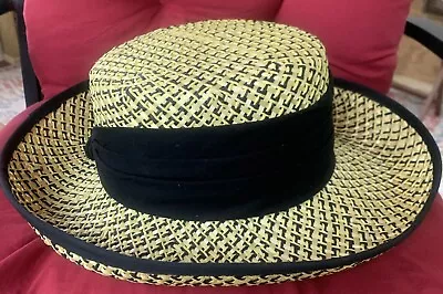 Vintage Sonni San Francisco Straw Bow Hat Spring Summer • $25