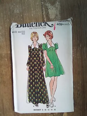 3593 Fit & Flare Maternity Dress Size 10 Uncut Vintage Butterick Sewing Pattern • £10