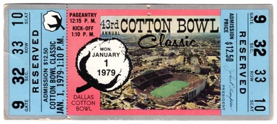 $249.99 • Buy 1979 COTTON BOWL Ticket NOTRE DAME Vs HOUSTON COUGARS Joe Montana Chicken Soup