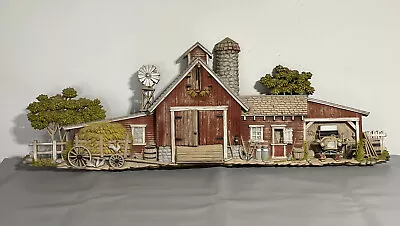 Vintage #587 Burwood Products Co 3D Farm Barn Scene 1974 Wall Hanging 46  X 16” • $50