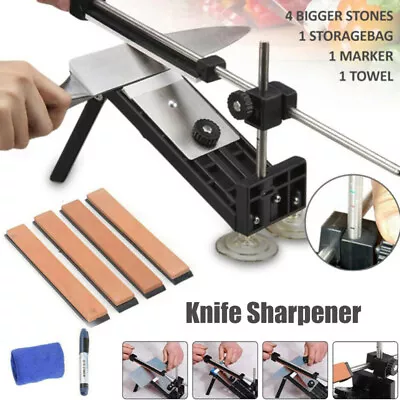 Professional Chef Knife Sharpener Kitchen Sharpening System Fix Angle 4 Stones • $14.23
