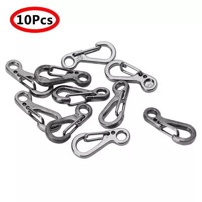 US 10Mini SF Metal Carabiner Clip Tiny Snap Hook Spring Clasp Keychain Paracord • $6.99