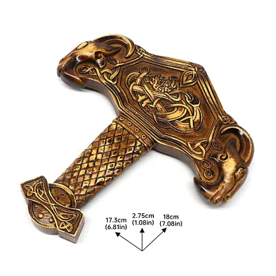 £14.99 • Buy Norse Style Viking God Thor's Hammer Mjolnir Resin Figure Home Decor Statue Gift