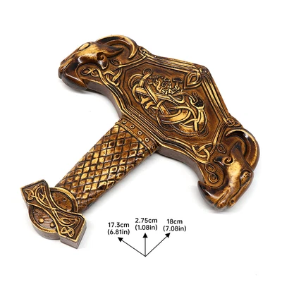 Viking Thor's Hammer Mjolnir Norse Style Resin Home Decor Altar Statue Gift • £14.99