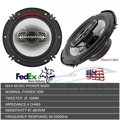 2pcs 6'' 4 Way Car Coaxial Hifi Auto Music Stereo Full Range Frequency Speaker • $44.99