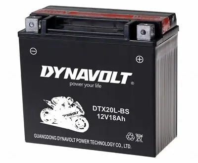 DYNAVOLT DTX20LBS Maintenance Free Motorcycle Battery With Fill Pack (YTX20L-BS) • £69.99