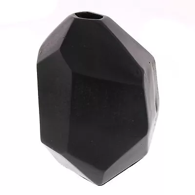 Modern Dark Charcoal Finish Faceted Metal Vase • $43.31