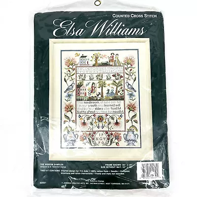 Vintage Elsa Williams THE WISDOM SAMPLER 16  X 20  Counted Cross Stitch Pattern • $95.99