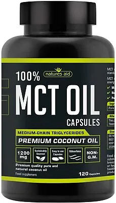 Nature's Aid MCT Oil With Premium Coconut Oil 120 Capsules • £22.99