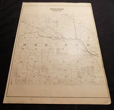 1895 Large Montgomery Co. OHIO Map   / MADISON TOWNSHIP  / About 17X23  • $34.99