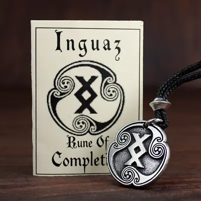 Pewter Ingwaz Divination Rune Pendant Norse Viking Asatru Talisman Ing Necklace • $19.99