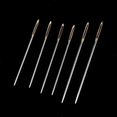 6Pcs Household Hand Sewing Needles For Canvas Leather Denim Repair Tools • £3.46