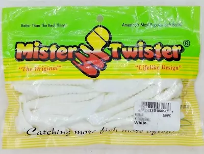 20x 6  Genuine MISTER TWISTER White Curly Tail Grubs Bass Walleye Northern Pike • $8.54
