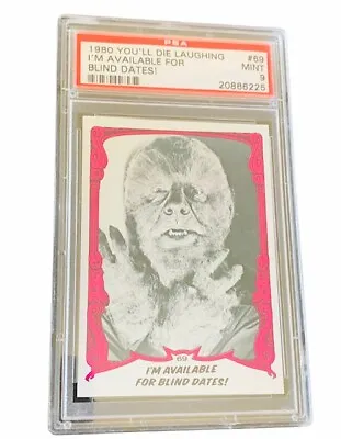 Monster Die Laughing 1980 Topps Universal Horror Card PSA 9 Wolfman Lon Chaney • $520