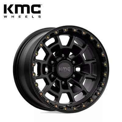 Set (4) New 17  KMC KM718 Summit Satin Black Wheels Rims 17x8.5 5x150 5-Lug 00mm • $960