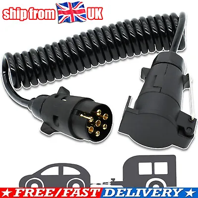 3M 7 Pin Trailer Light Board Extension Cable Lead Male To Female Wire Socket UK • £11.49