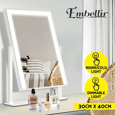 Embellir Makeup Mirror 30x40cm With Led Light Lighted Standing Mirrors White • $46.95