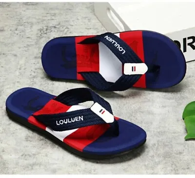 £12.99 • Buy Mens Flip Flops Summer Sliders Toe Post Beach Pool Slippers Sandals 