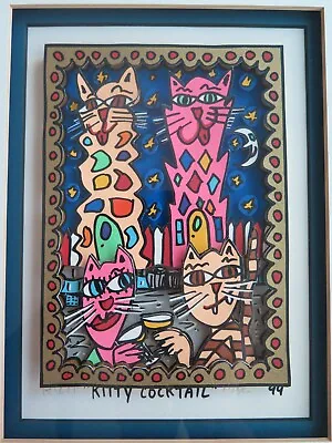 James Rizzi KITTY COCKTAIL 3D POP Art Original SIGNED Framed 77/350 • $695