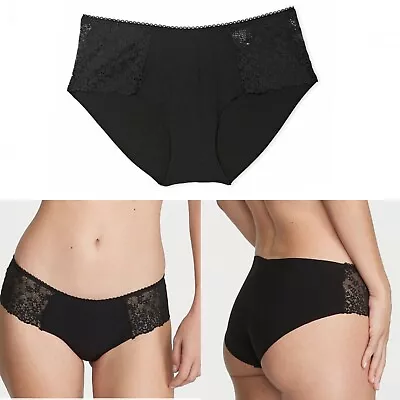 Victoria's Secret No-Show Lace Hiphugger Panty Black  ( Choose Your Size ) • $10.95