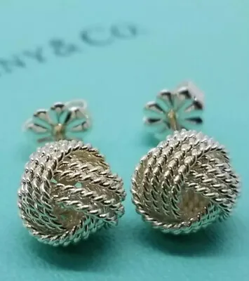 $175 • Buy Tiffany & Co. 925 Sterling Silver Twist Love Knot Stud Earrings