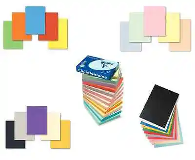 A4 TOP QUALITY 160gsm CLAIREFONTAINE COLOURED CRAFT PRINTER COPIER HOBBY CARD • £4.25