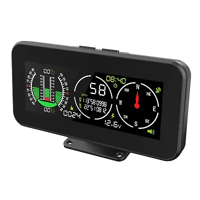 $38.99 • Buy Digital Car Speedometer GPS HUD Inclinometer Compass Off-Road Angle Slope Meter