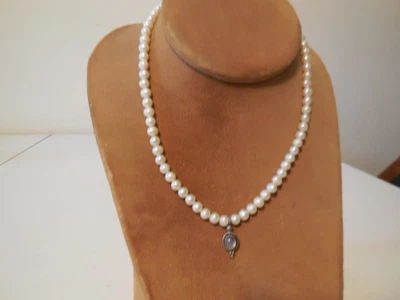 $15 • Buy Sterling Silver Clasp Matching Pearl Necklace, Sterling Moonstone Pendant