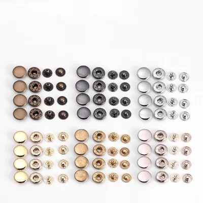 20 Set Fasteners Metal Snaps Button Brass Press Studs Leather Craft Sewing Tool • $29.41