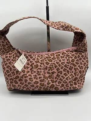 NWT Neiman Marcus Vintage Pink Leopard Print Handbag Soft Brushed • $24.99