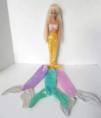 Vtg 1991 Magical Mermaid Barbie Rainbow Glitter Iridescent Hair Unknown Outfit + • $12