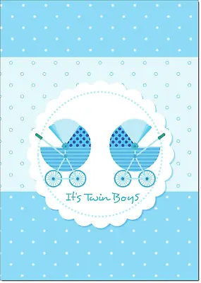 £2.75 • Buy Doodlecards Birth Congratulations Twin Boys Twins New Baby Boy Card