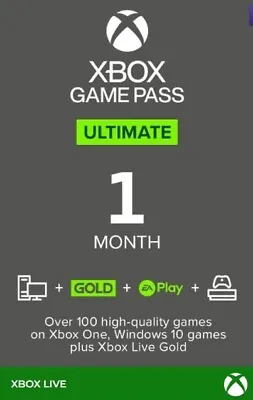 Microsoft Xbox Game Pass Ultimate – 1 Month Subscription INSTANT DELIVERY • £10.99