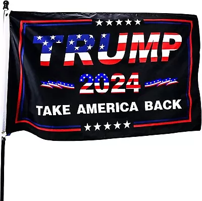 Double Sided Trump 2024 Flag Take America Back 3x5 Foot Indoor Outdoor Banner • $9.79