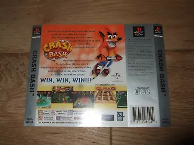 Ps1 Crash Bash Rear Inlay / Insert Artwork No Game Etc.. Platinum • £7.50