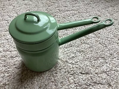 Vintage Enamelware Double Boiler Soft Green • $10