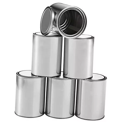  6 Pack Metal Quart Paint Cans With Lids Empty Unlined Paint Buckets  • $35.23