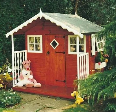 6x6 CHILDRENS PLAY HIDE GARDEN PLAYHOUSE OUTDOOR VERANDA KIDS WENDY HOUSE 6ft • £1249.94