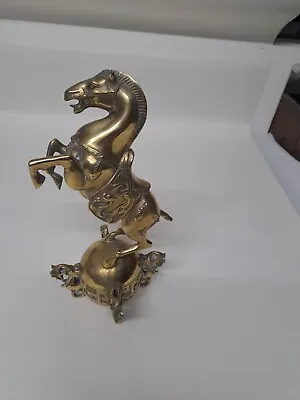 9  Old Chinese Fengshui Brass Success Animal Tang Dynasty Horse Horses Statue • £40