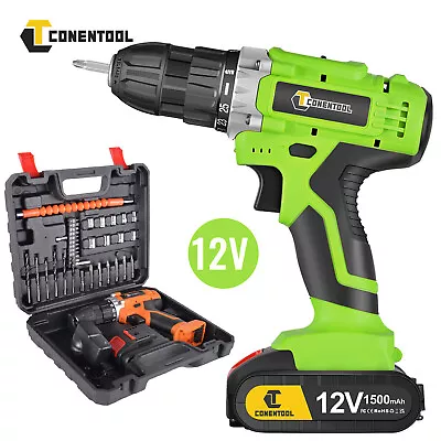 12V Cordless Drill Electric Drill Driver Combi Tool +1*1500mAh Battery +Suitcase • £20.49