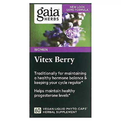 Gaia Herbs Vitex Berry 60 Veggie Liquid Phyto-Caps Dairy-Free Gluten-Free • $18.71