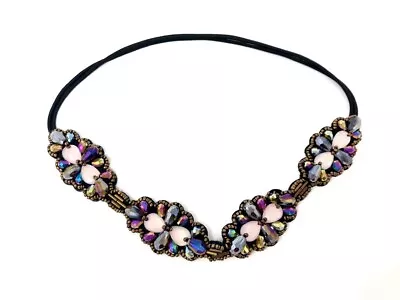 Ladies Jewel Headband Elasticated Beaded Hairband Hair Accessory  • £7.99