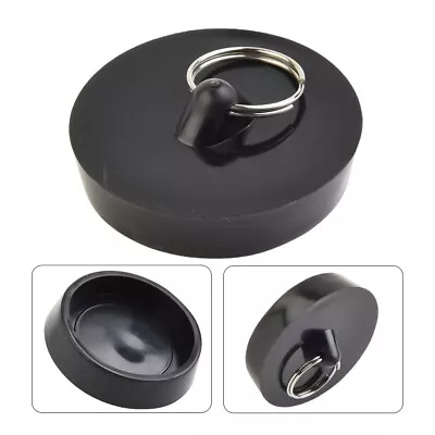 Rubber Sink Plug Rubber Stopper Kitchen Black Stain-Proof With Hanging Ring • $17.43