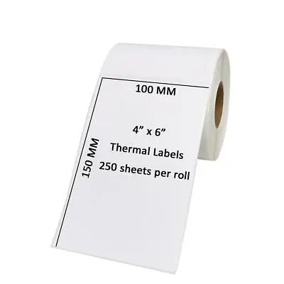Thermal Label Paper 100x150mm 250pcs/Roll For Zebra Citizen Toshiba SATO Printer • £0.99