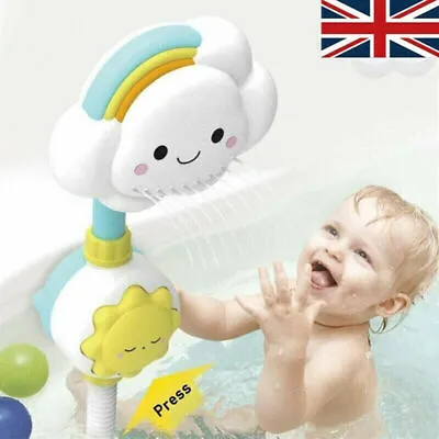 Baby Bath Toy Children Rainbow Cloud Spray Water Shower Tub Faucet Bathroom • £11.99