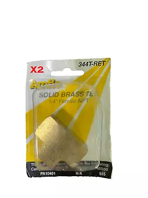 BRASS TEE AMFLO (2-Pack) 1/4  FEMALE NPTF  AIR FITTING • $16.99