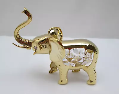 24K Gold Plated Crystal Eye Elephant Swarovski Crystal Ornament Or Figurine • $22.07