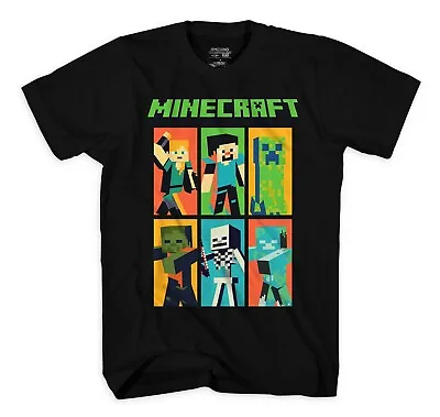 MINECRAFT CREEPER & STEVE MOJANG T-Shirt NWT Boys Size 4-5 6-7 8 Or 10-12  $20 • $11.99