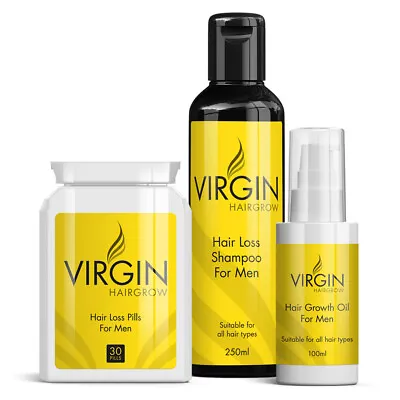 The Mane Man - Virgin Hairloss Shampoo Pills & Oil For Men Thicker Fuller Hair • £50.99